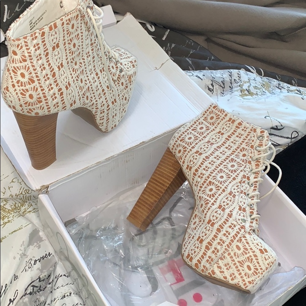 Lace Platform Booties